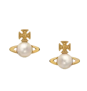 Vivienne Westwood Balbina earrings gold cream pearl