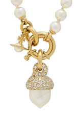 Vivienne Westwood Lucille Pearl Necklace Gold / White CZ / Creamrose Pearl