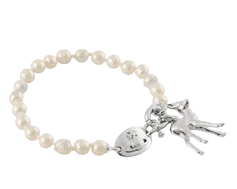 Vivienne Westwood Monette pearl bracelet platinum