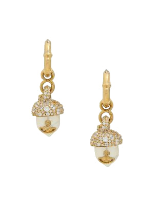 Vivienne Westwood Lucille Earrings Gold / White CZ / Creamrose Pearl