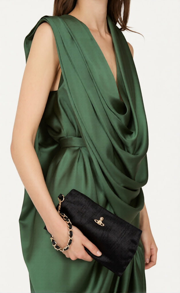 Vivienne Westwood Sadie wristlet pouch black viscose