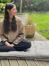 Maitri: Recycled Cream and Olive stripes mattress