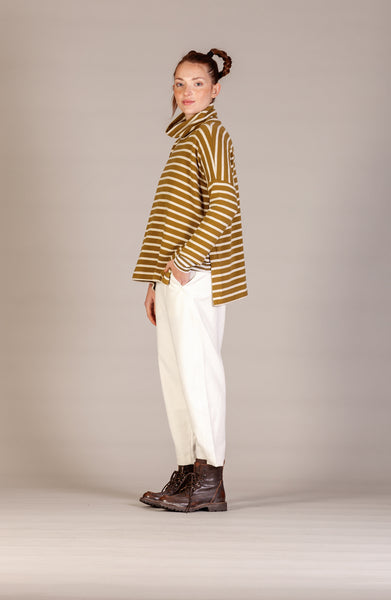 MAMA B AW26 DINA MAGLIA/JUMPER GRIGIO STRIPE