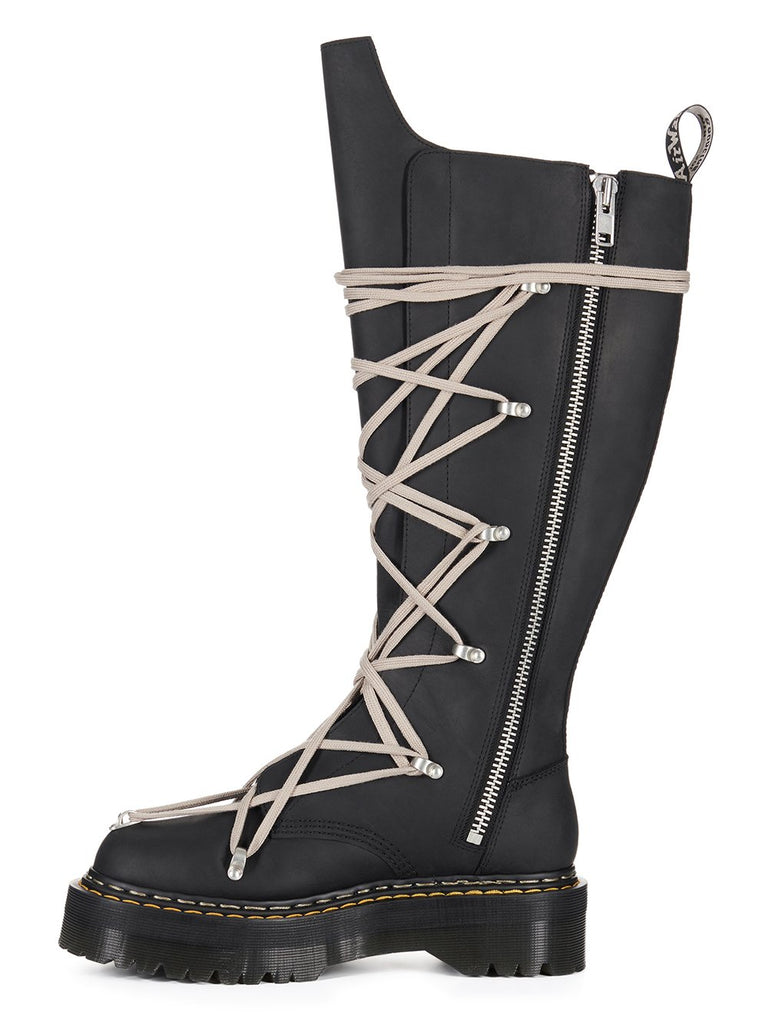 DR. MARTENS X RICK OWENS FW25 1B60 QUAD SOLE PENTALACE BOOT IN OILY NUBUCK COW LEATHER