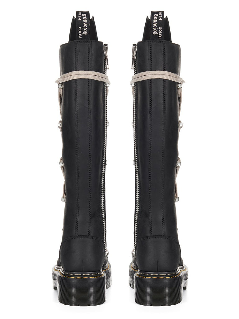 DR. MARTENS X RICK OWENS FW25 1B60 QUAD SOLE PENTALACE BOOT IN OILY NUBUCK COW LEATHER