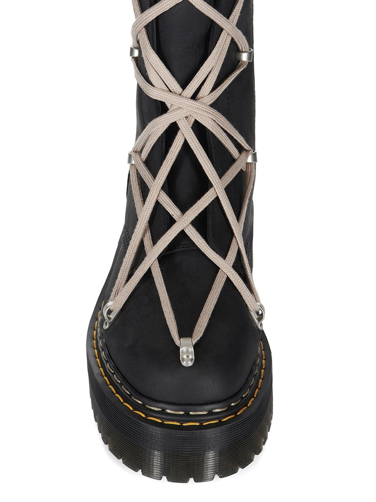 DR. MARTENS X RICK OWENS FW25 1B60 QUAD SOLE PENTALACE BOOT IN OILY NUBUCK COW LEATHER