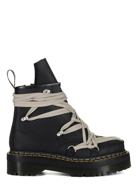 DR. MARTENS X RICK OWENS FW25 1460 QUAD SOLE MEGALACE® BOOT IN OILY NUBUCK COW LEATHER