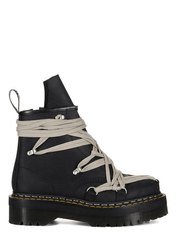 DR. MARTENS X RICK OWENS FW25 1460 QUAD SOLE MEGALACE® BOOT IN OILY NUBUCK COW LEATHER