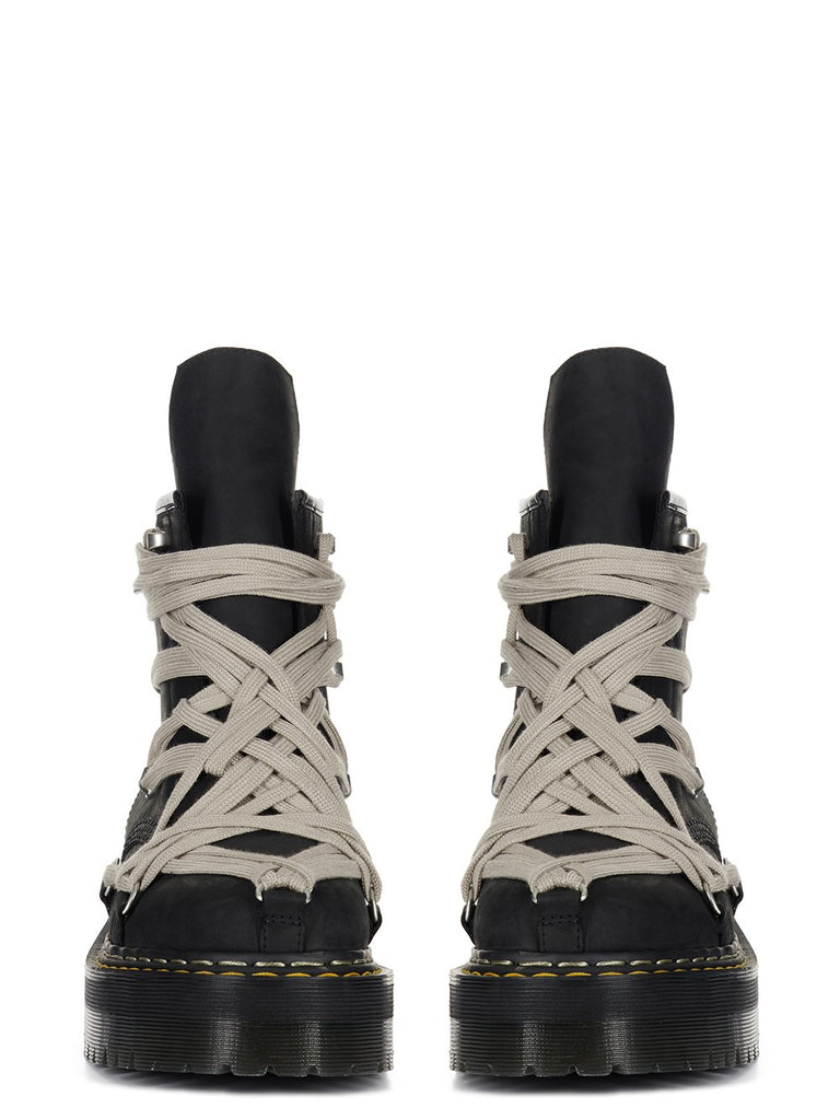 DR. MARTENS X RICK OWENS FW25 1460 QUAD SOLE MEGALACE® BOOT IN OILY NUBUCK COW LEATHER