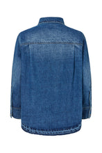 Rabens Saloner Paia Denim bib shirt I Dark indigo