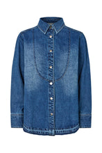 Rabens Saloner Paia Denim bib shirt I Dark indigo