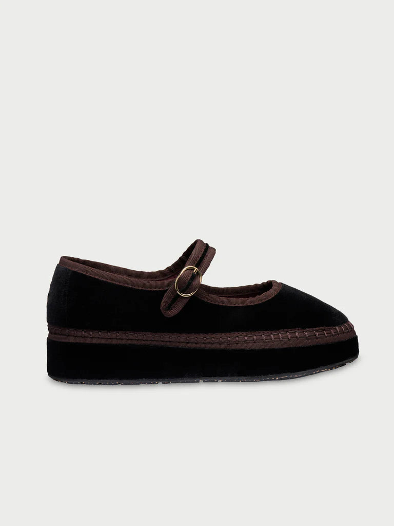 Double Seth Mary Jane velvet shoes