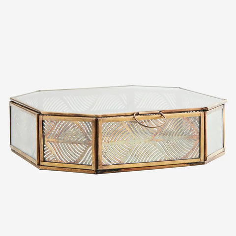 Madam Stoltz Glass Box w/ Carved Iron