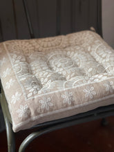Natural Cotton Embroidered Gaddi Seat Cushion