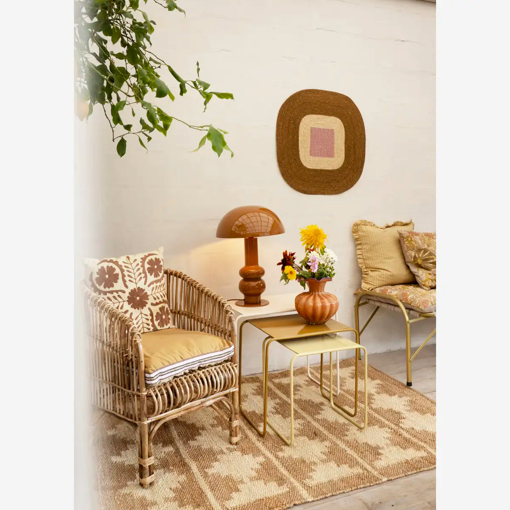 Madam Stolz COTTON SEATING MAT Mustard