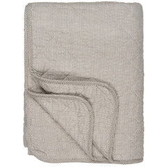 Ib Laursen Quilt Grün, Weiß, Beige und Grau Gestreift 130 x 180 cm