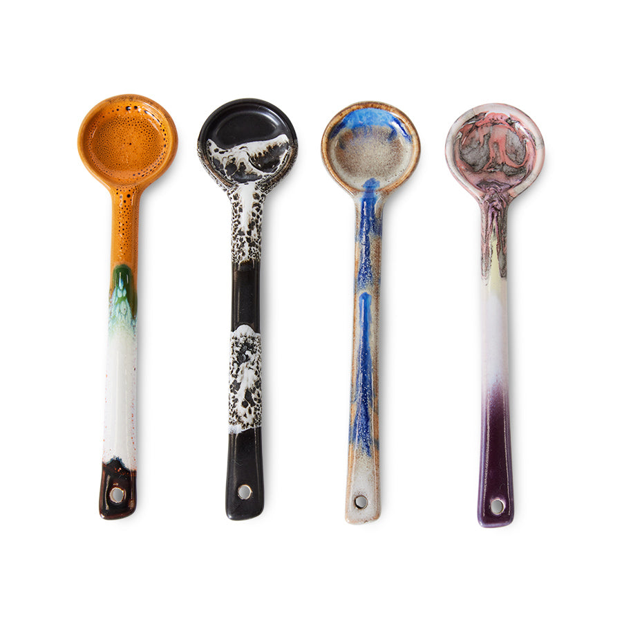 HKLiving 70s ceramics: M spoons, force (set of 4)