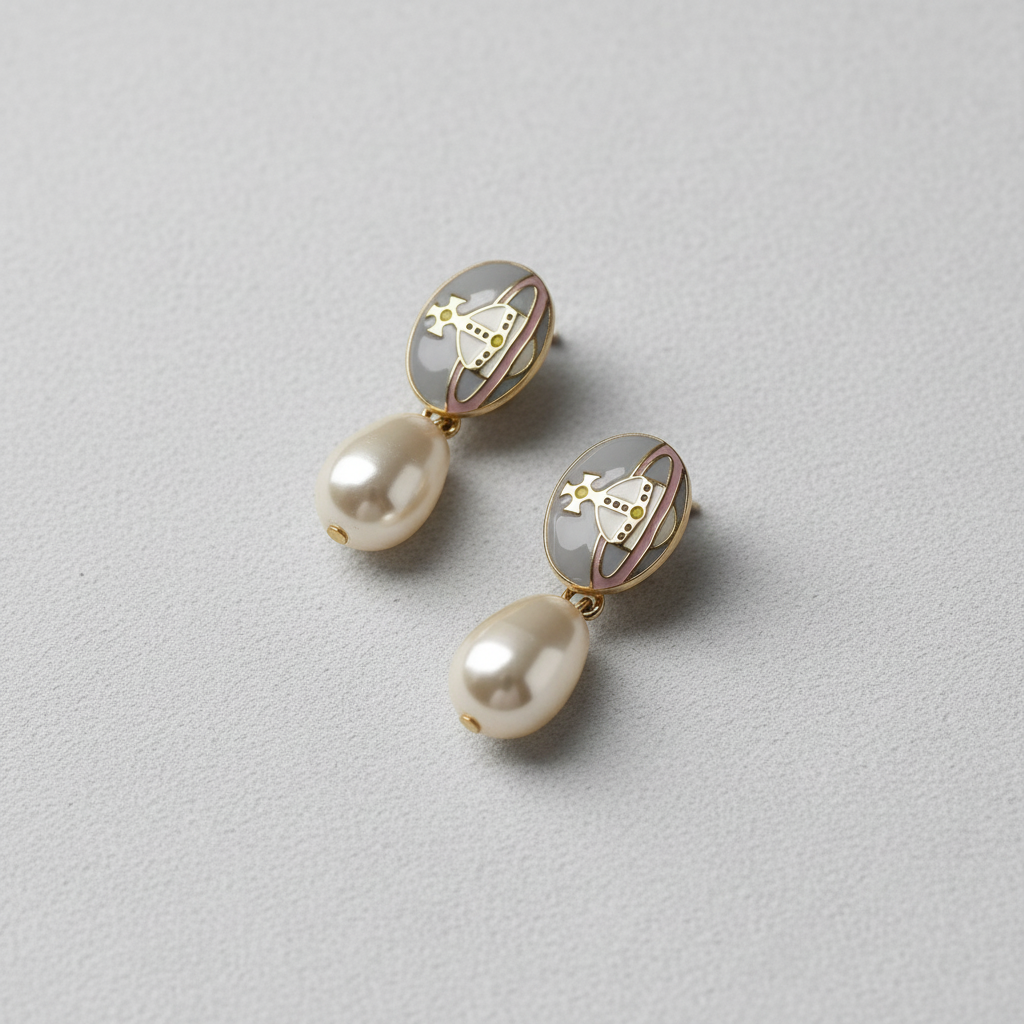 Vivienne Westwood Loelia Earrings - Gold Pale Blue