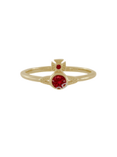 Vivienne Westwood LONDON ORB RING - GOLD / RED CZ