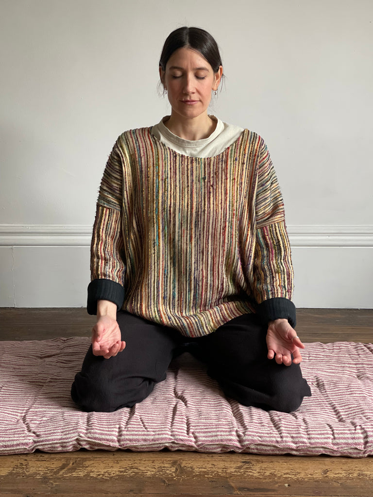 Maitri: Recycled Cream and Dusty Pink stripes mattress