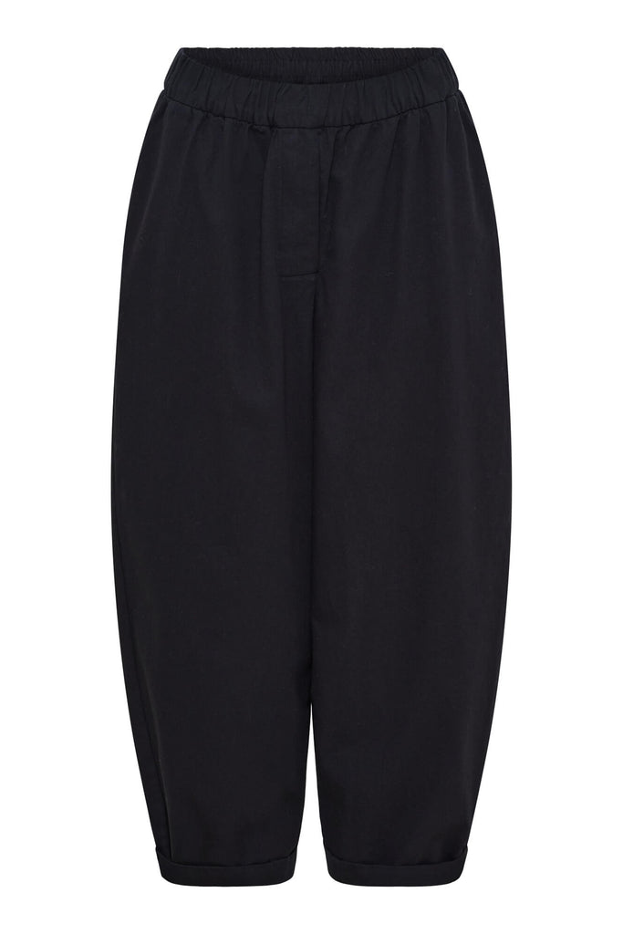 Anne-Mi Black Flora barrel pant black
