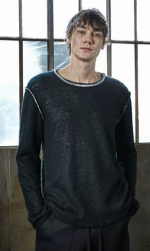 Andrea Ya’aqov Crewneck Wool / Bamboo - Black/White