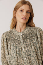AW26 CAMISA SMOCKED EMBROIDERED SHIRT SLATE