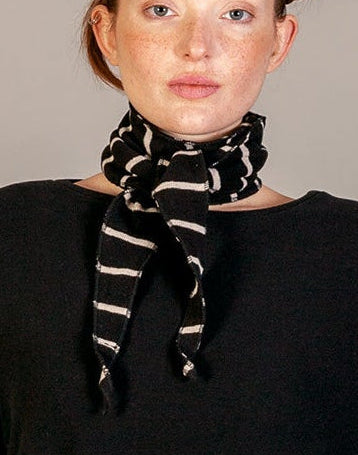 MAMA B AW26 ROSE RIGA SCIARPA/SCARF NERO
