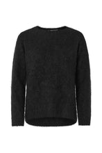 Rabens Saloner Black Fluffy knit open back sweater Dinea