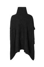 Rabens Saloner Black Fluffy knit poncho Dede
