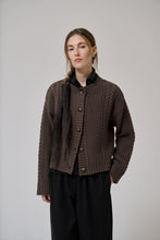 Anne-Mi Dark Dun Heather ls knit cardigan