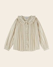 AW26 BLOUSE Pleated beige stripes
