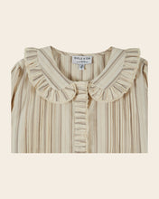 AW26 BLOUSE Pleated beige stripes