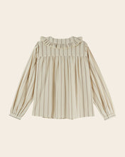 AW26 BLOUSE Pleated beige stripes