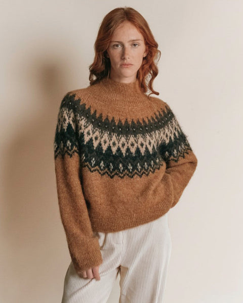 AW26 PULL JACQUARD COL MONTANT