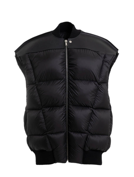 RICK OWENS FW23 LUXOR RUNWAY JUMBO FLIGHT VEST IN BLACK