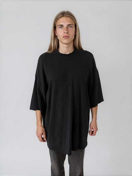 Rick Owens SS26 Temple Tommy T In Black Heavy French Terry