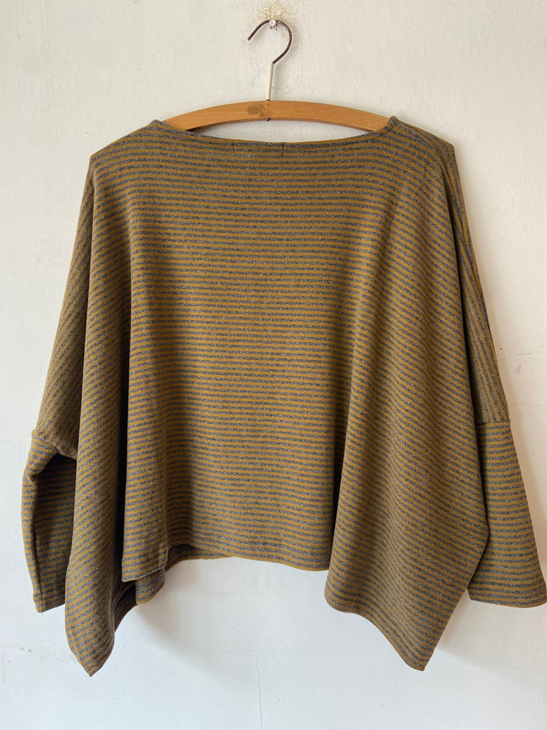 MAMA B KIRA RIGA M AW26 JUMPER - GRIGIO (THIN STRIPE)