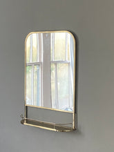 Lucas Wall mirror w/mini shelf Brass Tone