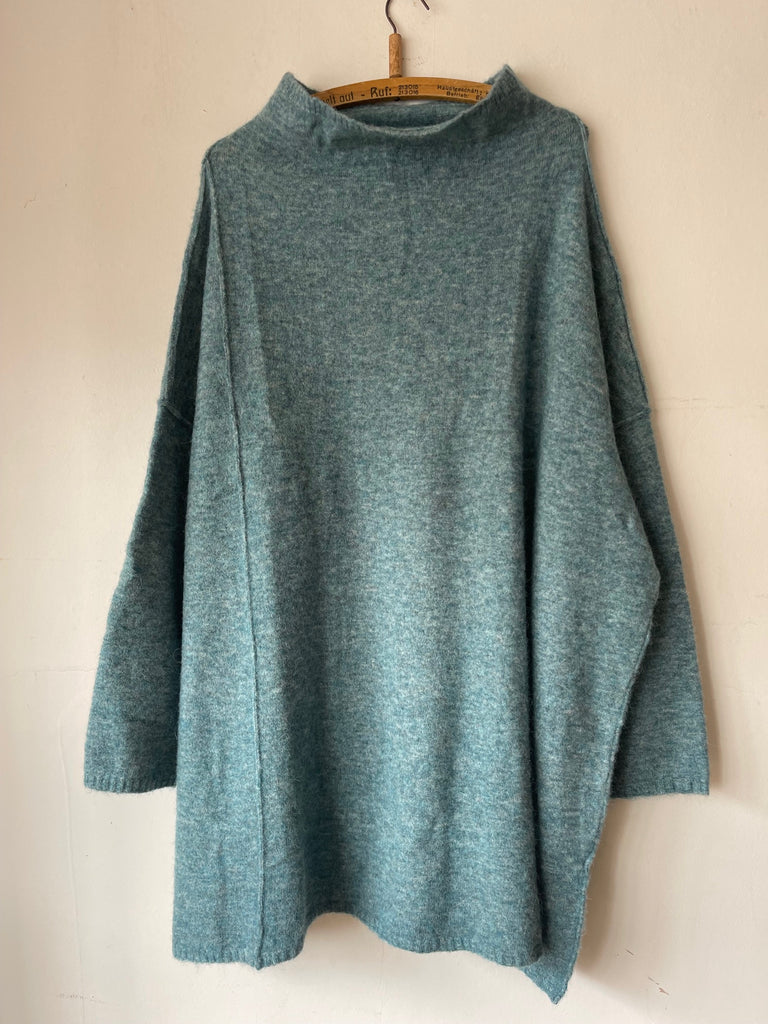Rundholz AW25 2467003 knitted tunic lagoon mel