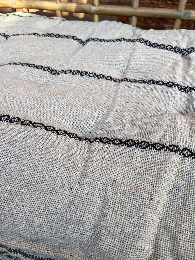 Maitri: Recycled Cream and black chain stripe mattress