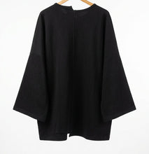 WDTS Asymmetric Medium Weight French Terry Heron Top Black
