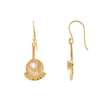 925 Silver Egon Earrings - Gold, moonstone