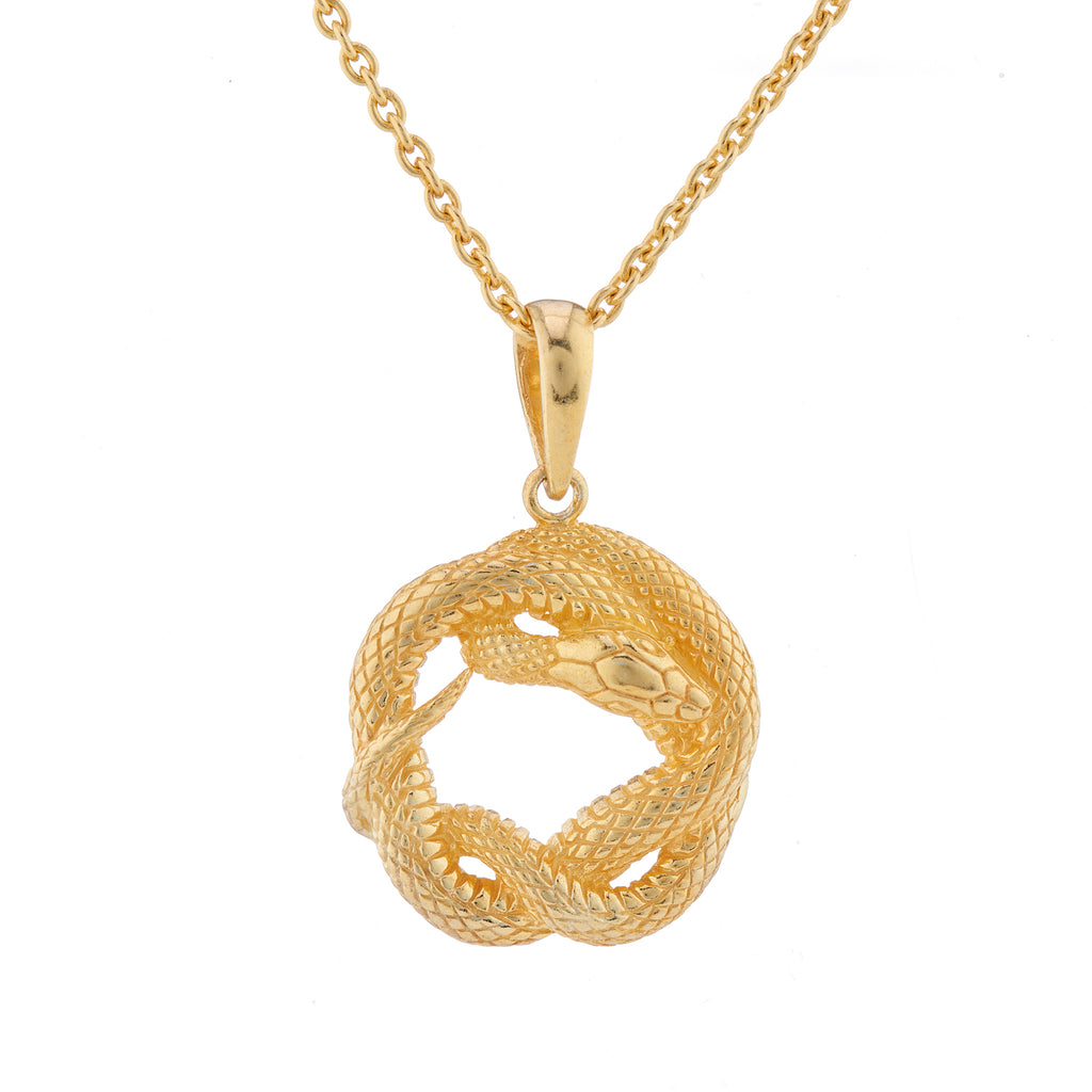 925 Silver Snake necklace - Gold