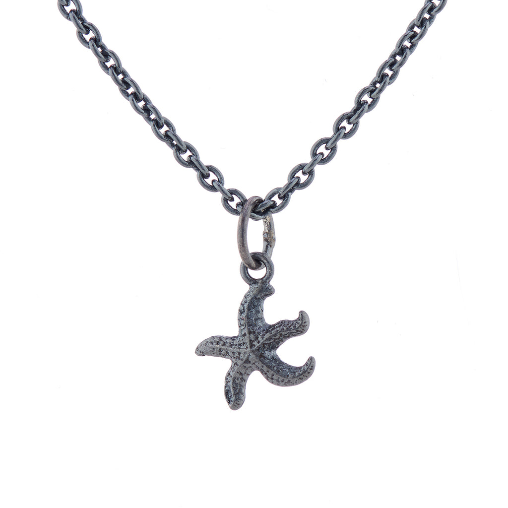 Oxidised 925 Silver starfish necklace