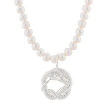 Pearl Necklace W/Snake - Silver