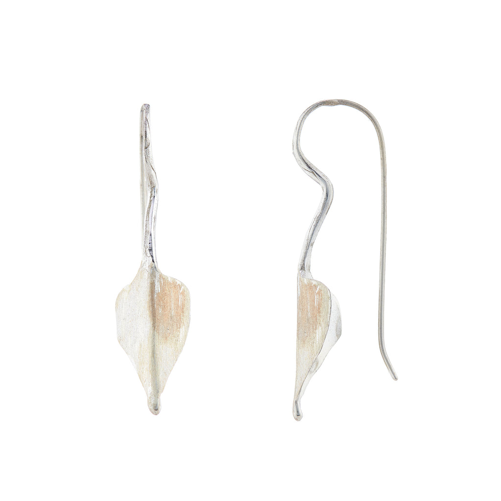 Tribal earrings - brushed silver