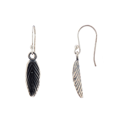 925 silver folded leaf earrings