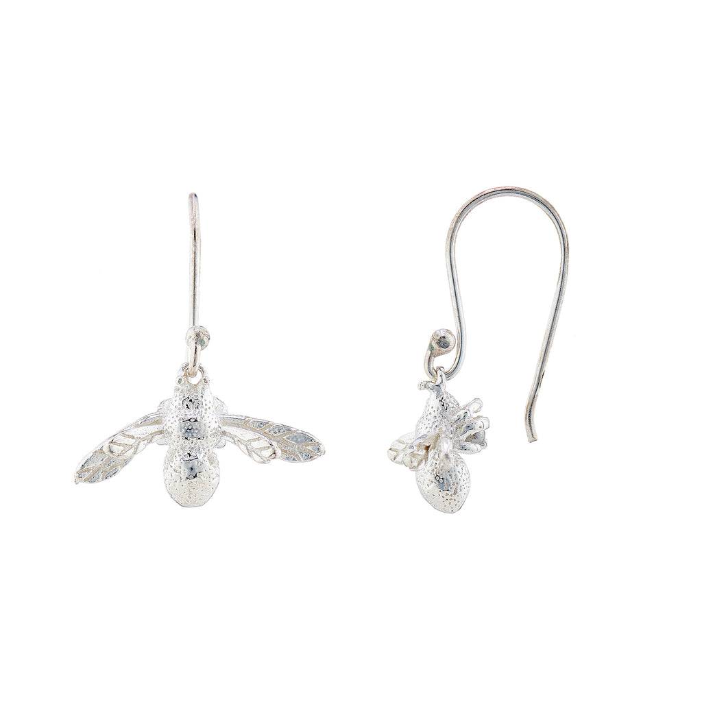 925 Silver Bee Drop Earrings