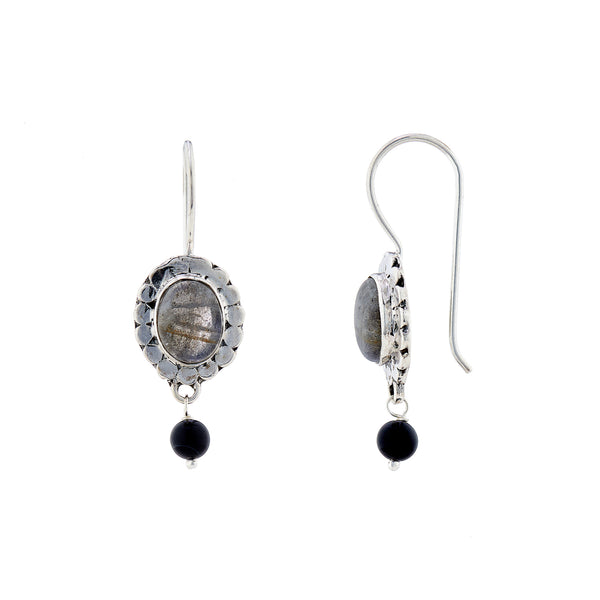 Kyra Earrings- Silver, Moonstone